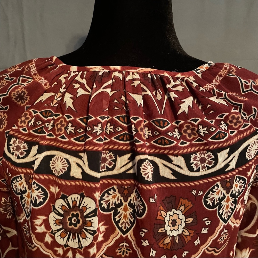 Lucky Brand Rust Orange And Cream Color Boho Styl… - image 8